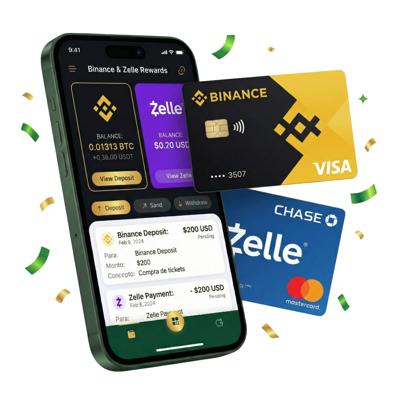Binance y Zelle